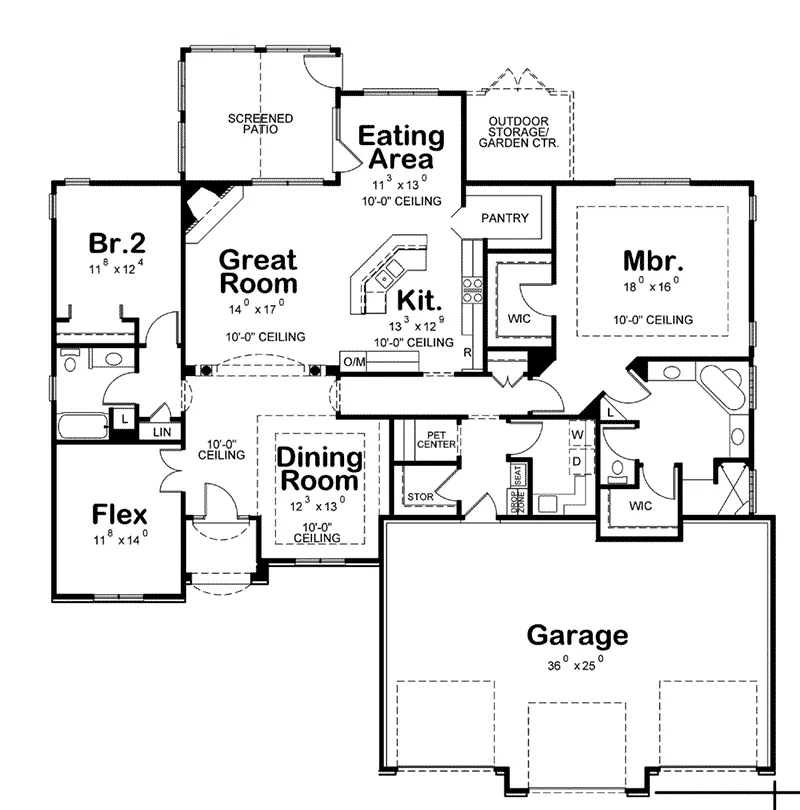 Ranch House Plan First Floor - Ridder Pointe European Home 026D-1945 - Shop House Plans and More