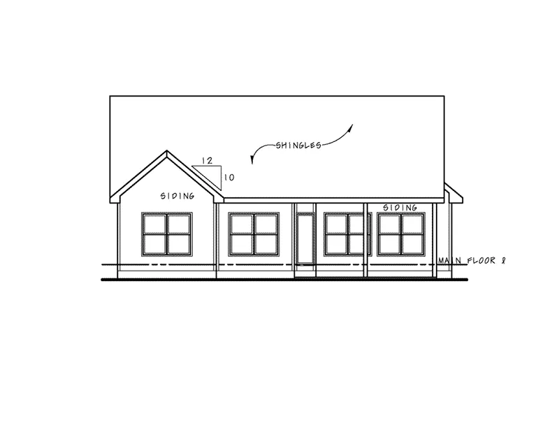 Country House Plan Rear Elevation - Colville Hill Ranch Home 026D-1989 - Search House Plans and More