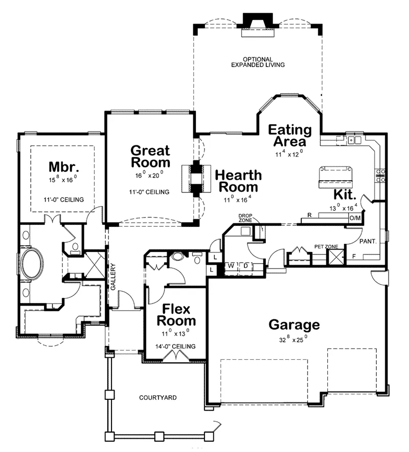 European House Plan First Floor - 026D-1999 - Shop House Plans and More