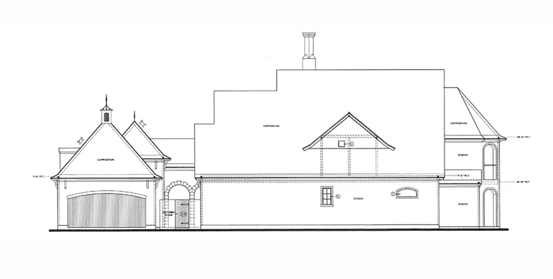Colonial House Plan Right Elevation - Monardo Tudor Style Home 026S-0018 - Shop House Plans and More