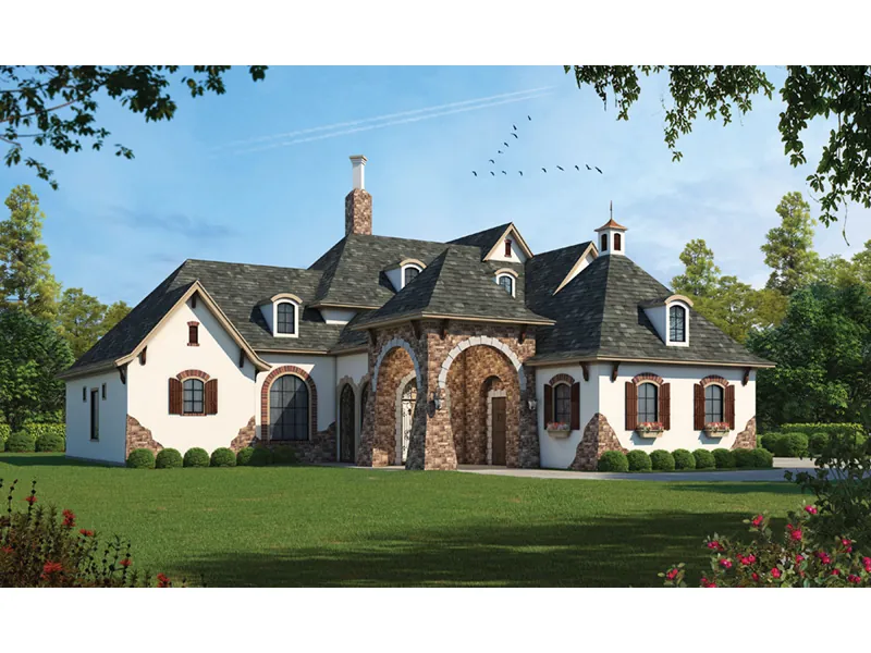 Colonial House Plan Side View Photo - Monardo Tudor Style Home 026S-0018 - Shop House Plans and More