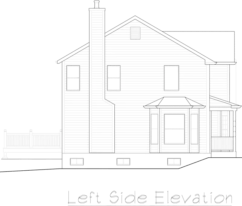 Colonial House Plan Left Elevation - Brighton Country Home 027D-0001 - Search House Plans and More
