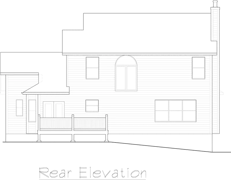 Colonial House Plan Rear Elevation - Brighton Country Home 027D-0001 - Search House Plans and More