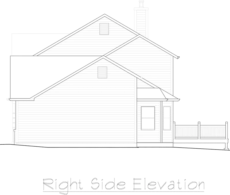 Colonial House Plan Right Elevation - Brighton Country Home 027D-0001 - Search House Plans and More