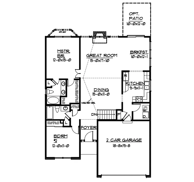 Sunbelt House Plan First Floor - Stetson Ranch Home 027D-0012 - Shop House Plans and More