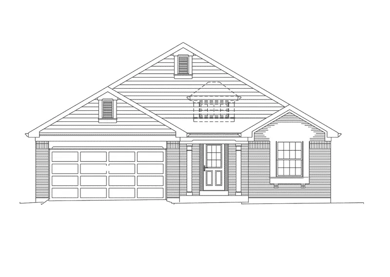 European House Plan Front Elevation - Sunny Meade Ranch Home 027D-0020 - Shop House Plans and More