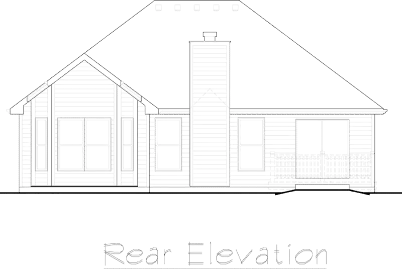 Ranch House Plan Rear Elevation - Highland Hill Traditional Home 027D-0021 - Search House Plans and More