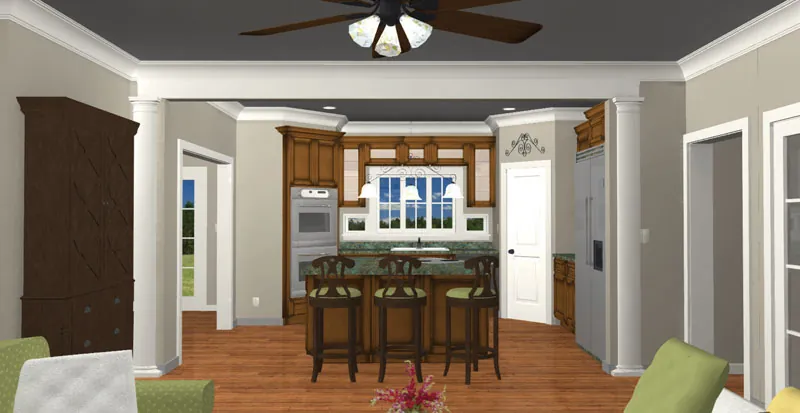 Ranch House Plan Kitchen Photo 02 - Locke Mill Plantation Home 028D-0007 - Shop House Plans and More