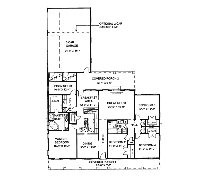 Country House Plan First Floor - Allenmill Country Home 028D-0013 - Search House Plans and More