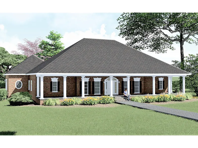 Colonial House Plan Front Photo 01 - Prairie Grove Plantation Home 028D-0021 - Shop House Plans and More