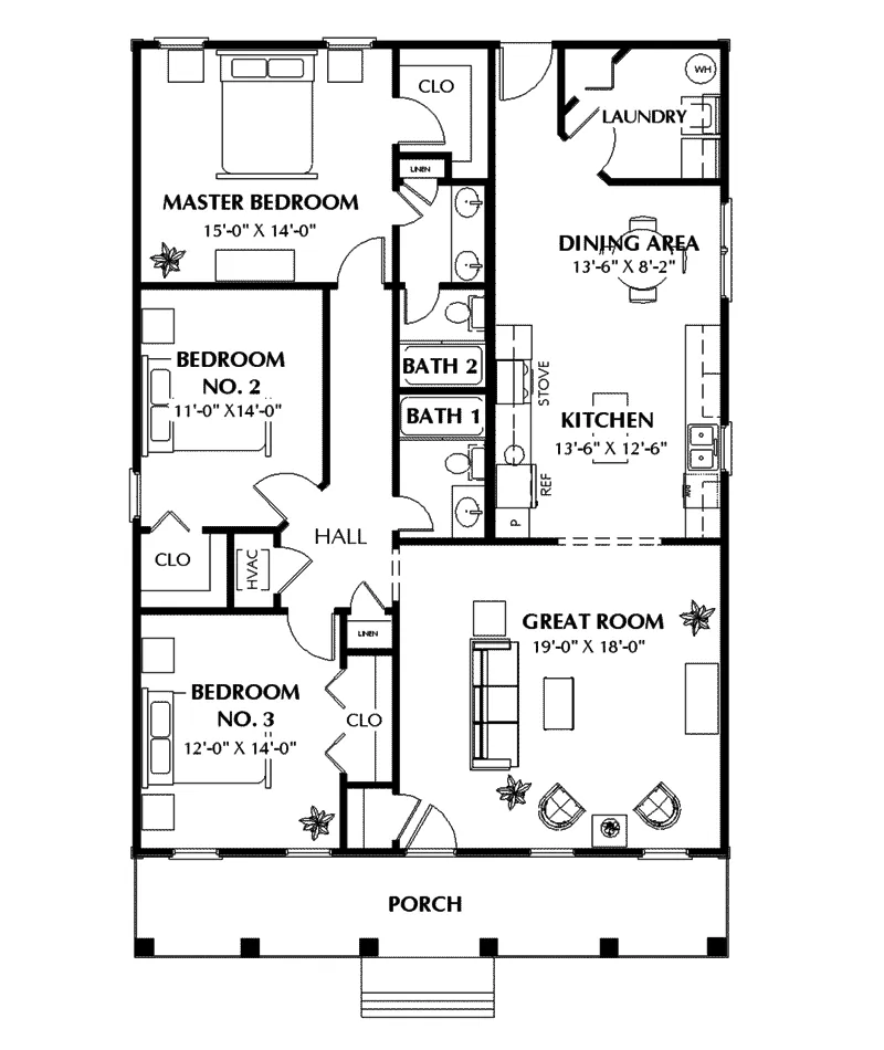 Vacation House Plan First Floor - Benkelman Ranch Home 028D-0025 - Search House Plans and More