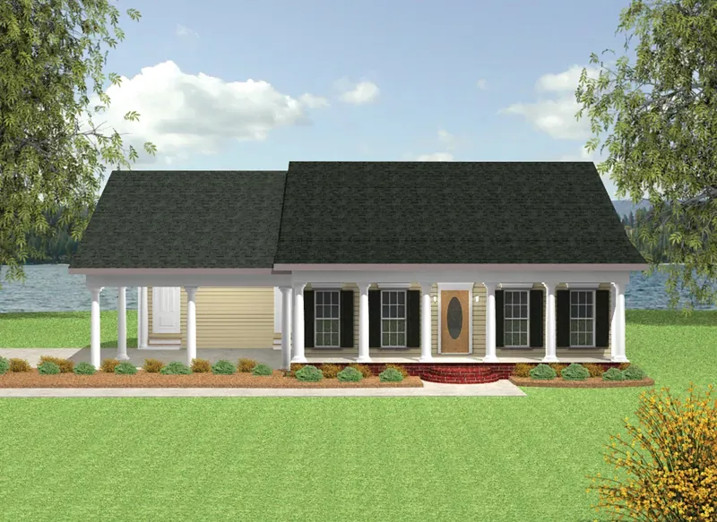 Ranch House Plan Front Image - Alcott Southern Home 028D-0051 - Search House Plans and More