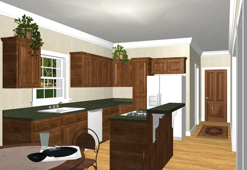 Ranch House Plan Kitchen Photo 01 - Alderwood Southern Home 028D-0052 - Search House Plans and More