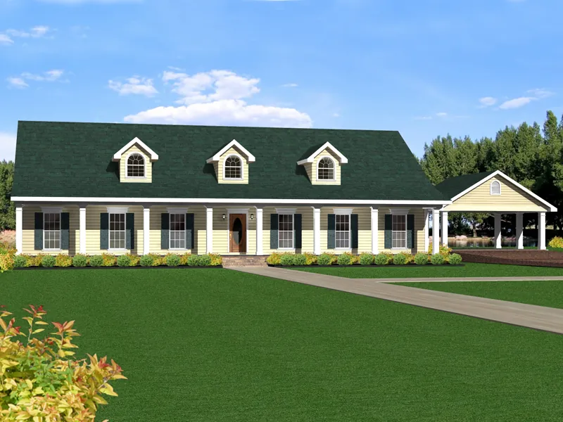 Sprawling Ranch With Decorative Dormers