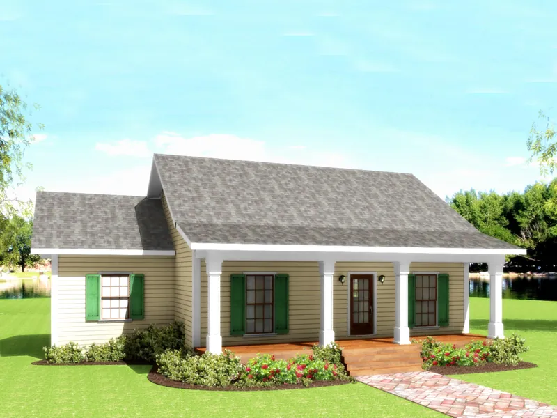 Ranch House Plan Front Image - Germainia  Country Ranch Home 028D-0073 - Search House Plans and More