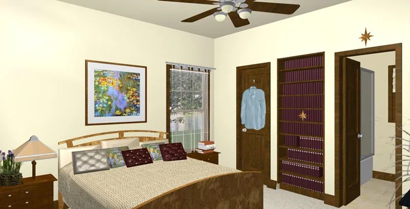 Ranch House Plan Master Bedroom Photo 01 - Ludlam Arts And Crafts  Home 028D-0077 - Shop House Plans and More