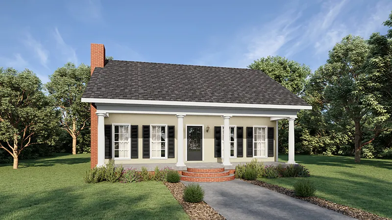 Traditional House Plan Front of Home - Emma Cottage Home 028D-0086 - Search House Plans and More