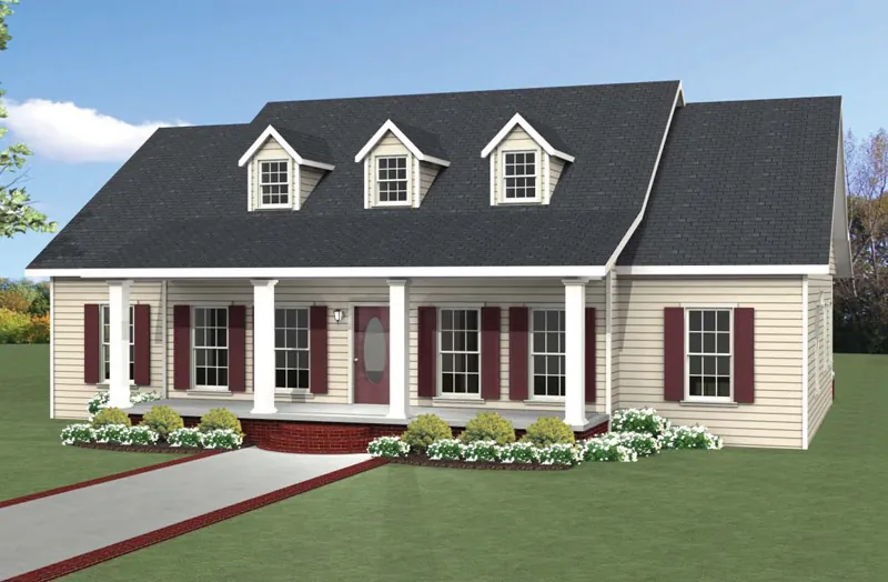Traditional House Plan Front of Home - Harding Lake Country Home 028D-0088 - Search House Plans and More