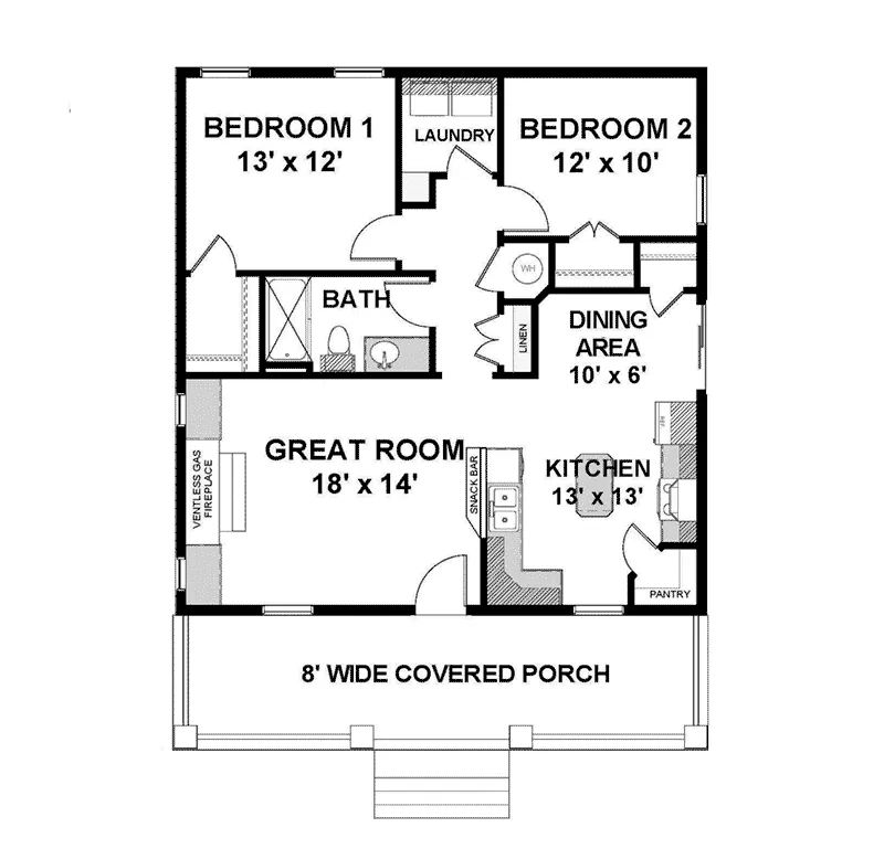 Ranch House Plan First Floor - 028D-0090 - Shop House Plans and More