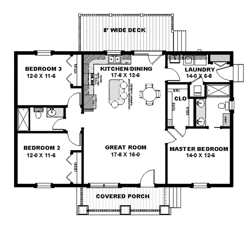 Home Plan First Floor 028D-0091