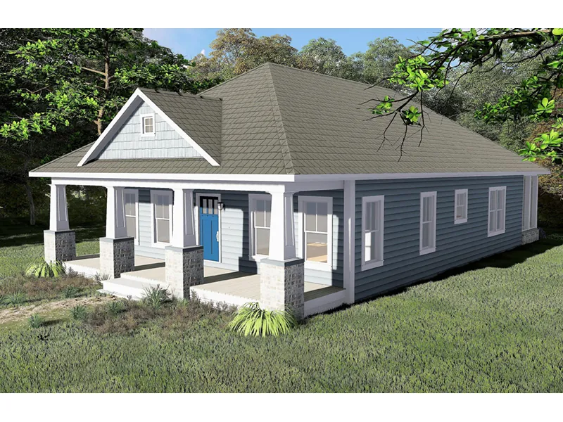 Ranch House Plan Front Photo 01 - Athena Hill Bungalow Home 028D-0093 - Search House Plans and More