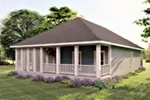 Ranch House Plan Rear Photo 08 - Athena Hill Bungalow Home 028D-0093 - Search House Plans and More