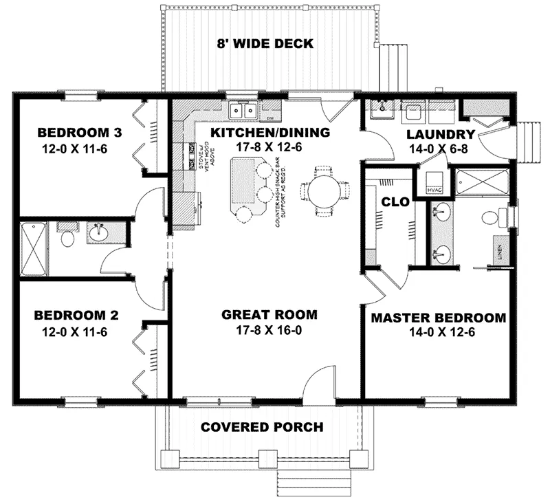 Vacation House Plan First Floor - 028D-0100 - Shop House Plans and More