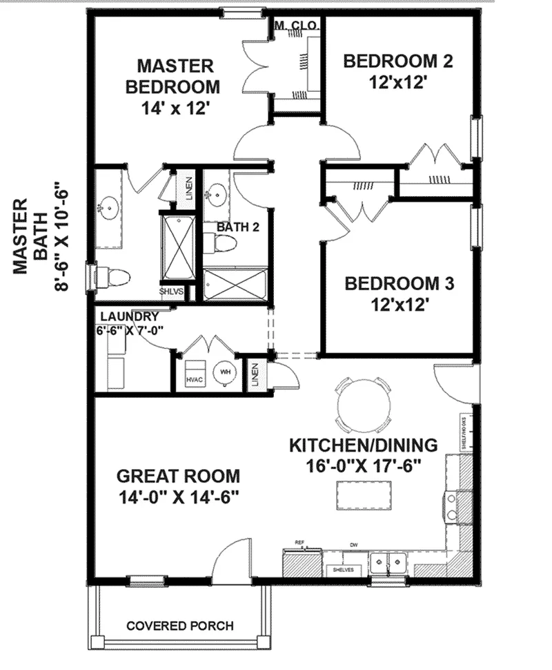 Lake House Plan First Floor - Kinney Country Home 028D-0101 - Search House Plans and More