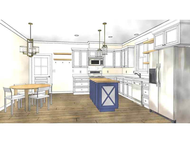 Lake House Plan Kitchen Photo 01 - Kinney Country Home 028D-0101 - Search House Plans and More