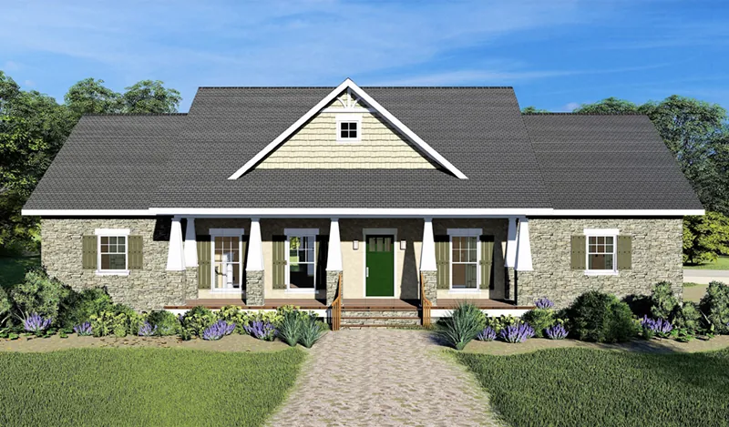 Craftsman House Plan Front of Home - Walsh Grove Craftsman Home 028D-0105 - Shop House Plans and More