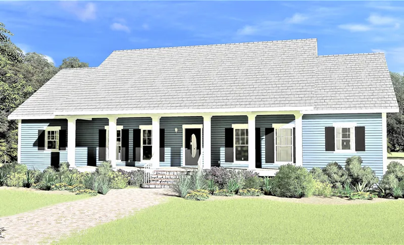 Modern Farmhouse Plan Front of Home - 028D-0107 - Shop House Plans and More