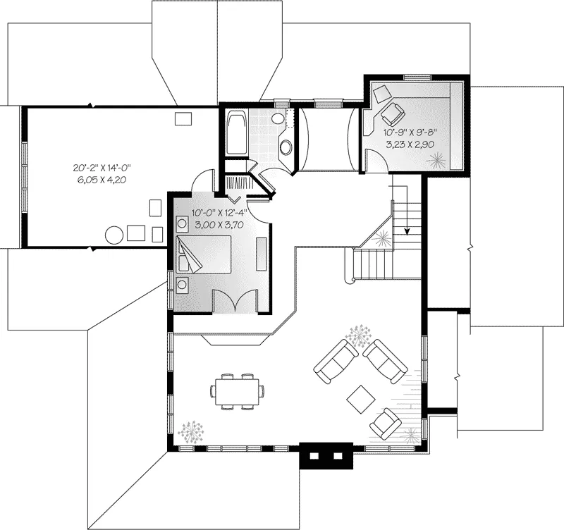European House Plan Second Floor - Keldon Waterfront Vacation Home 032D-0019 - Search House Plans and More