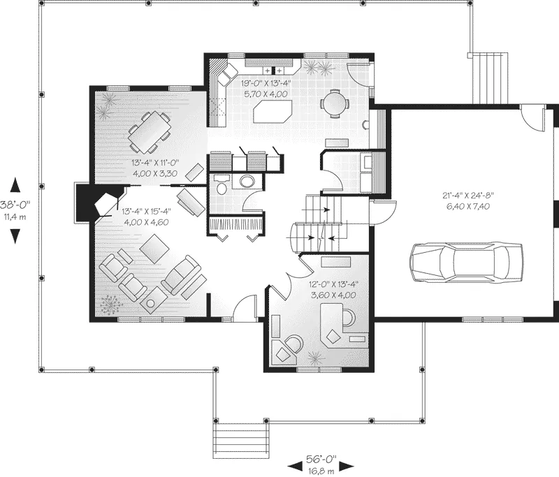 First Floor - Stuart Farm Country Home 032D-0047 - Shop House Plans and More