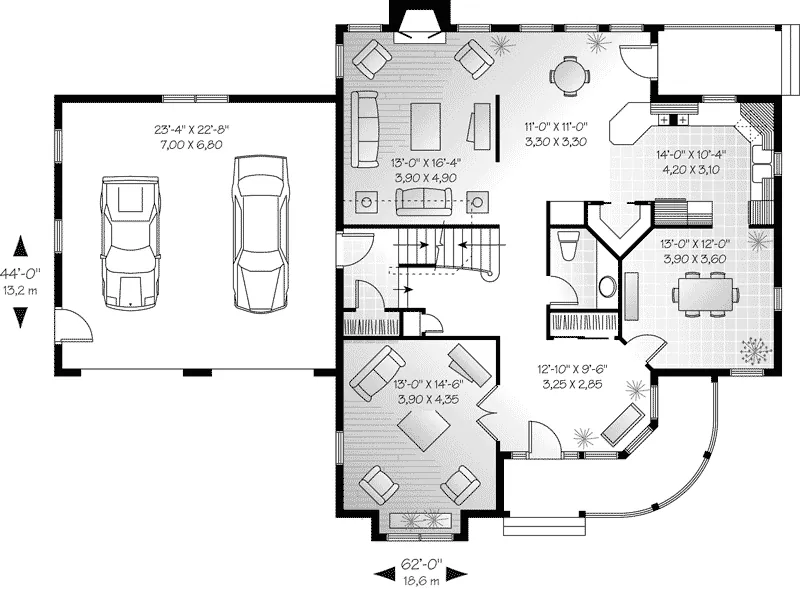 Southern House Plan First Floor - Glendale Cove Victorian Home 032D-0048 - Search House Plans and More