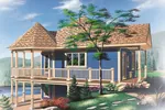 Contemporary House Plan Front Image - Kressley Country Vacation Home 032D-0050 - Search House Plans and More