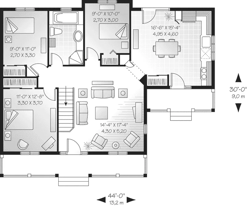 Country House Plan First Floor - Middlebay Country Home 032D-0090 - Shop House Plans and More
