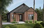 Country House Plan Front Photo 02 - Rusholm Narrow Lot Ranch Home 032D-0105 - Shop House Plans and More