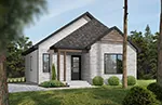 Country House Plan Front Photo 03 - Rusholm Narrow Lot Ranch Home 032D-0105 - Shop House Plans and More