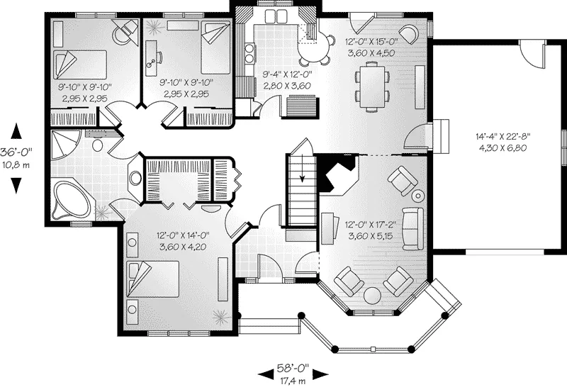 Victorian House Plan First Floor - Bayberry Hill Victorian Home 032D-0140 - Search House Plans and More