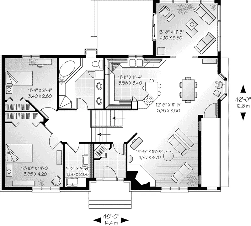 Ranch House Plan First Floor - Levanna Place Luxury Home 032D-0187 - Shop House Plans and More