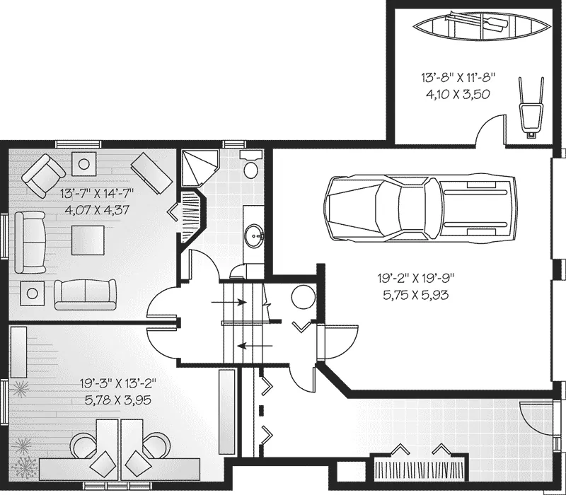 Ranch House Plan Lower Level Floor - Levanna Place Luxury Home 032D-0187 - Shop House Plans and More