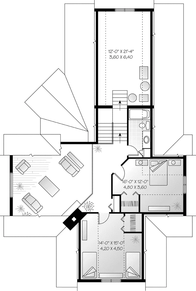 Cabin & Cottage House Plan Second Floor - Eunice Cabin Cottage Home 032D-0211 - Search House Plans and More