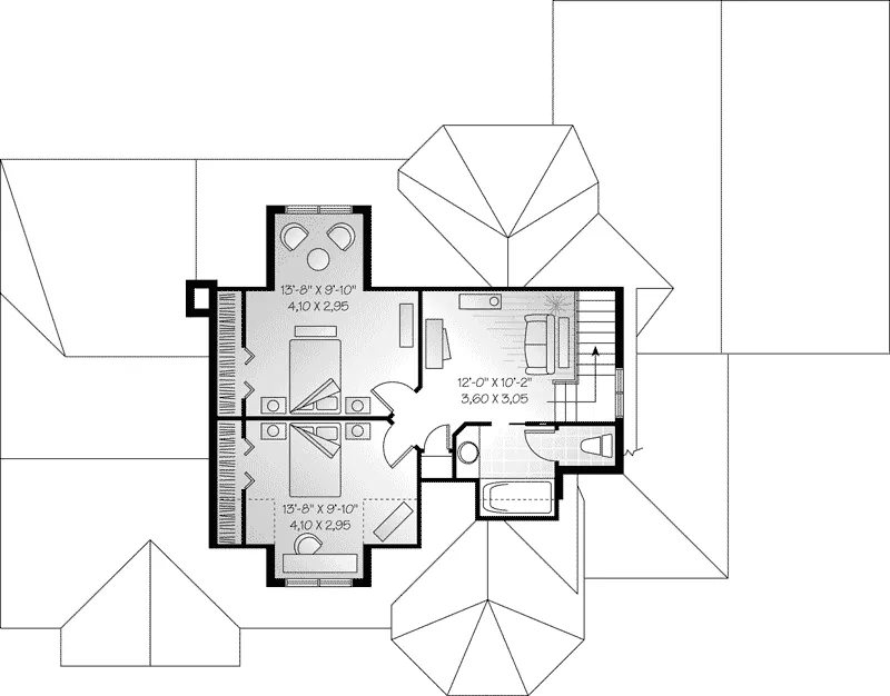 Arts & Crafts House Plan Second Floor - Durant Park Country Home 032D-0217 - Search House Plans and More