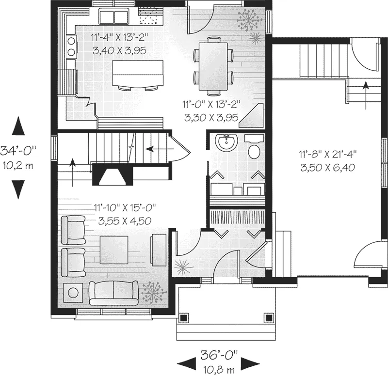 First Floor - Durham Crest European Home 032D-0239 - Search House Plans and More