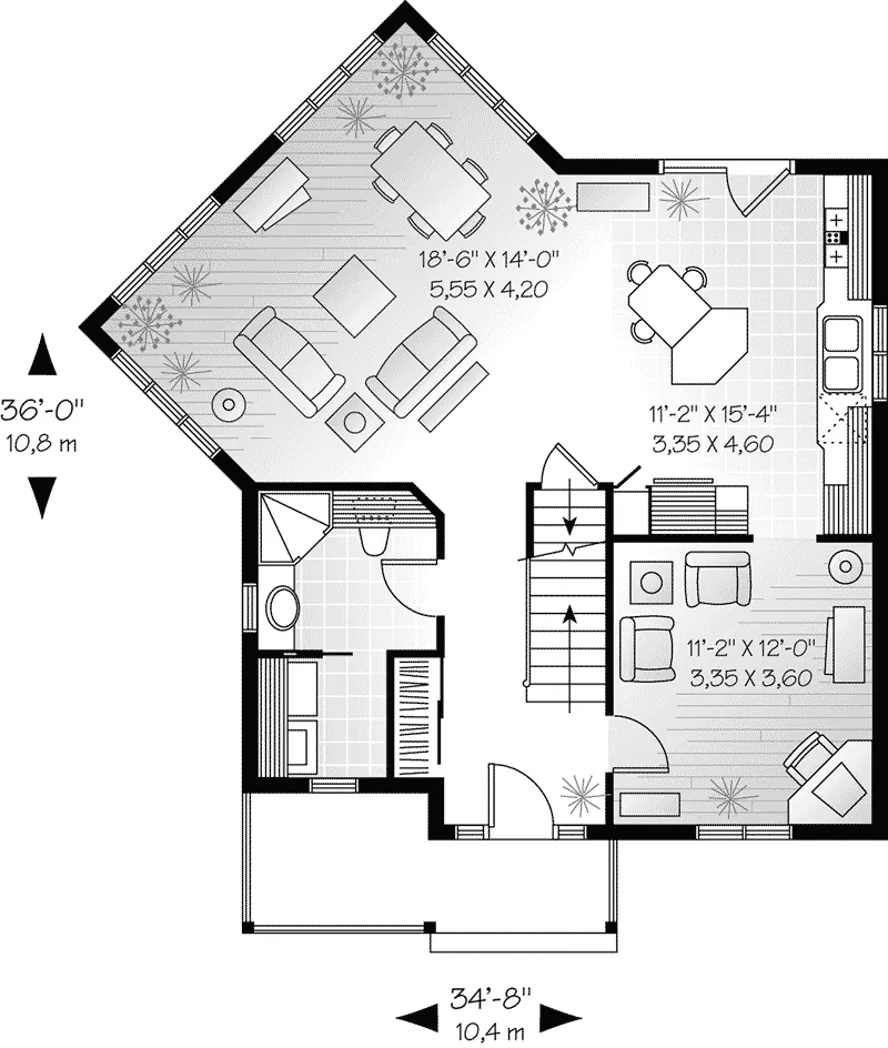 Craftsman House Plan First Floor - Wooster Heights Craftsman Home 032D-0275 - Shop House Plans and More