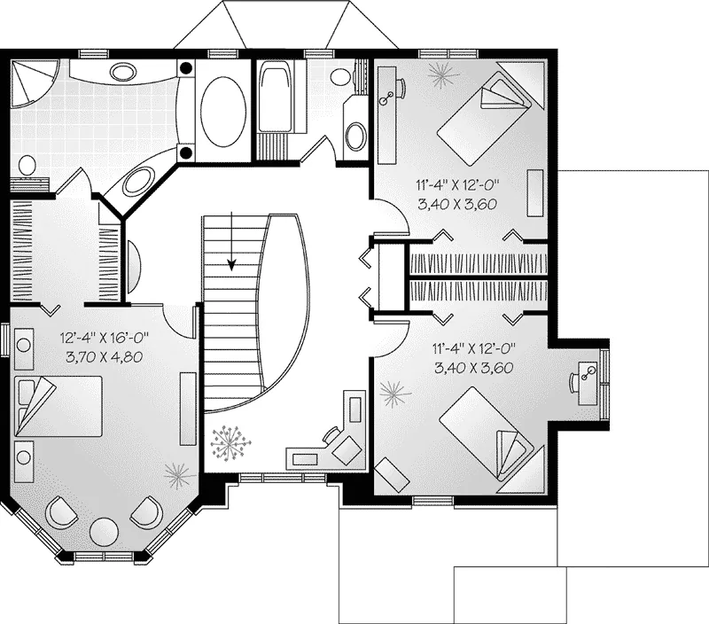 European House Plan Second Floor - Jackson Creek Victorian Home 032D-0298 - Search House Plans and More