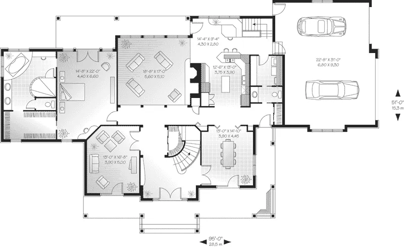 Farmhouse Plan First Floor - Malaga Place Luxury Home 032D-0323 - Shop House Plans and More