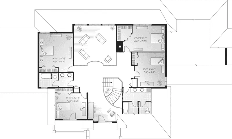 Farmhouse Plan Second Floor - Malaga Place Luxury Home 032D-0323 - Shop House Plans and More