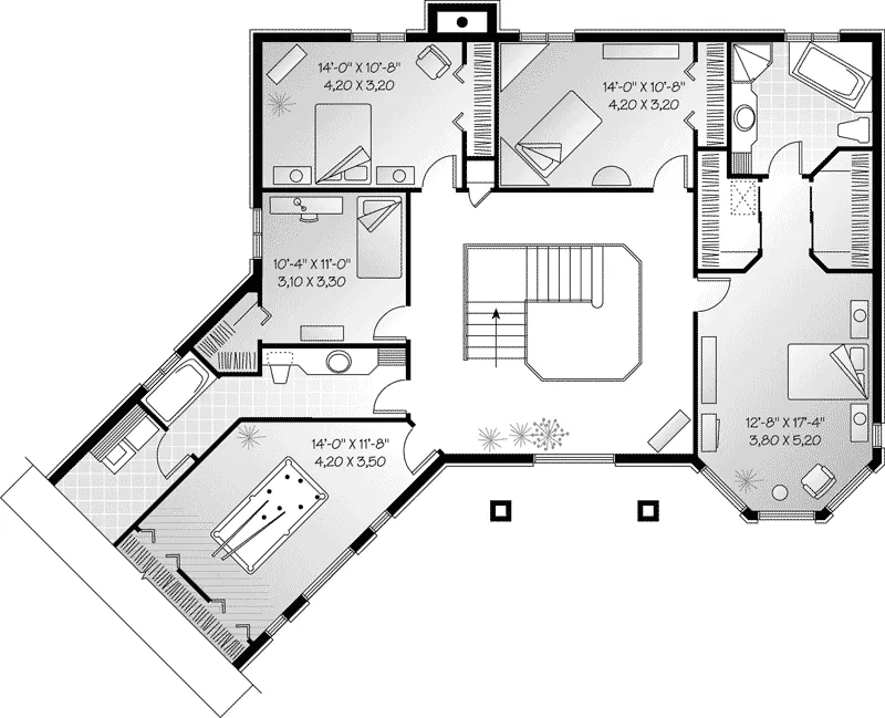 Traditional House Plan Second Floor - Clarington Contemporary Home 032D-0325 - Search House Plans and More