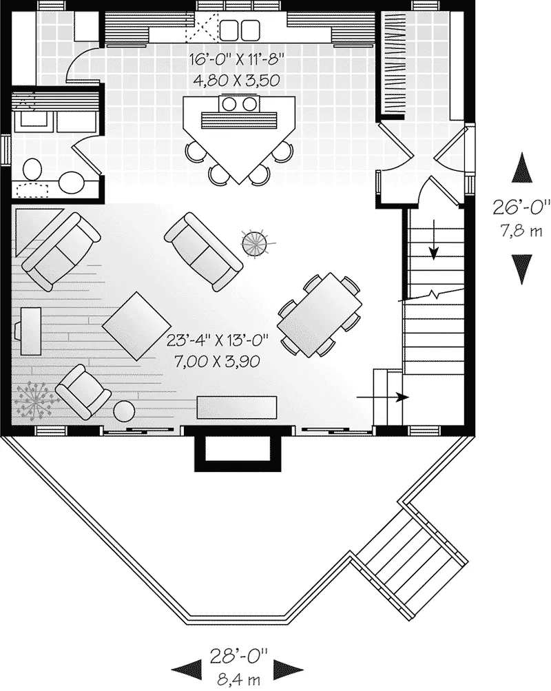 Modern House Plan First Floor - Wildbrook Lake Home 032D-0358 - Shop House Plans and More